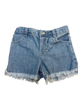 VTG 90s Y2K Koala Kids Baby Girl Fringed Denim Shorts 12 Months Blue Cotton EUC